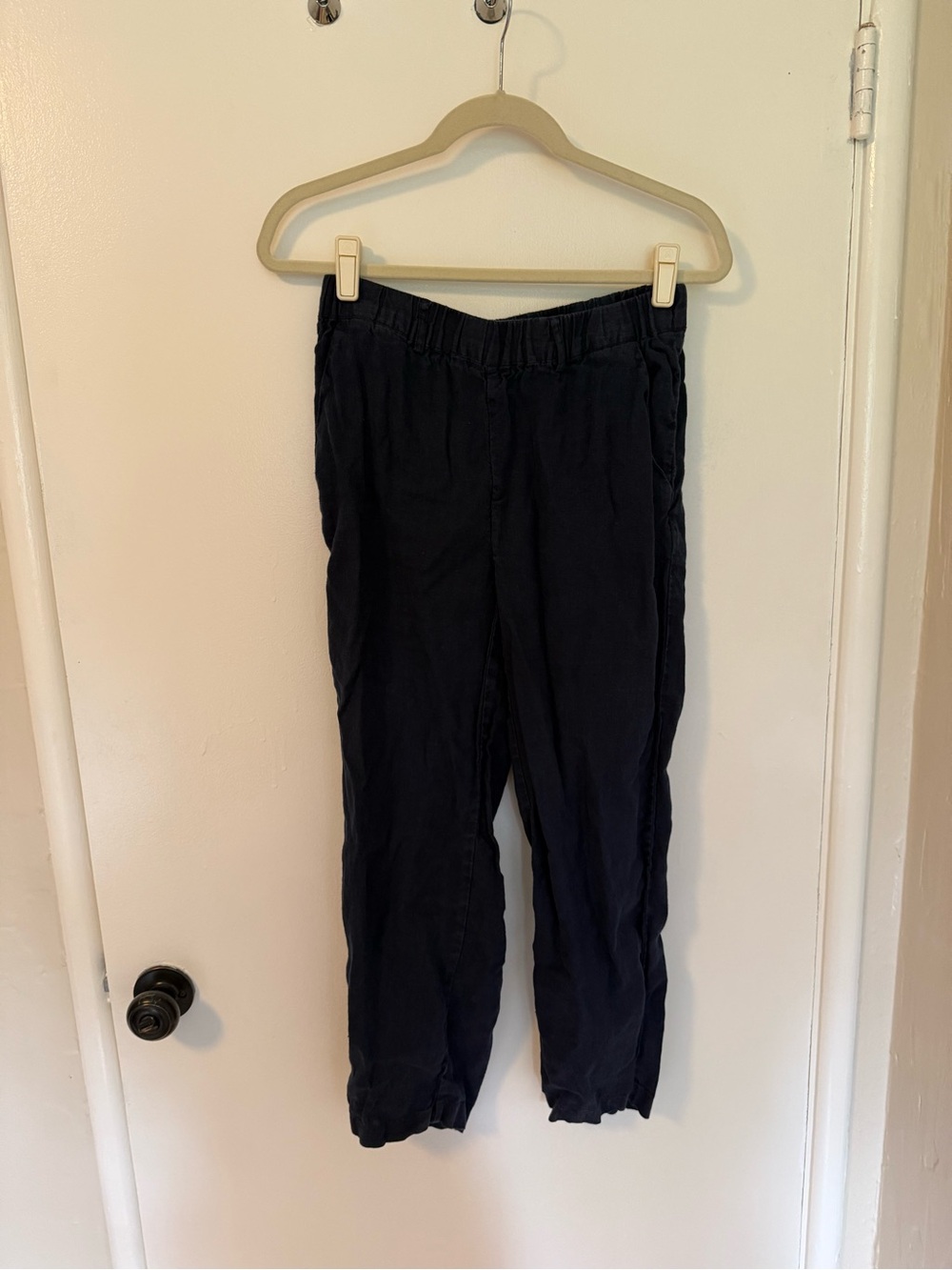 Quince navy linen pants